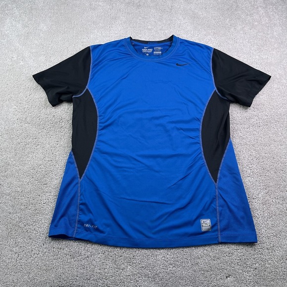 Nike Other - Nike Pro Combat Shirt Mens XL Blue Fitted Short Sleeve Performance Dri Fit